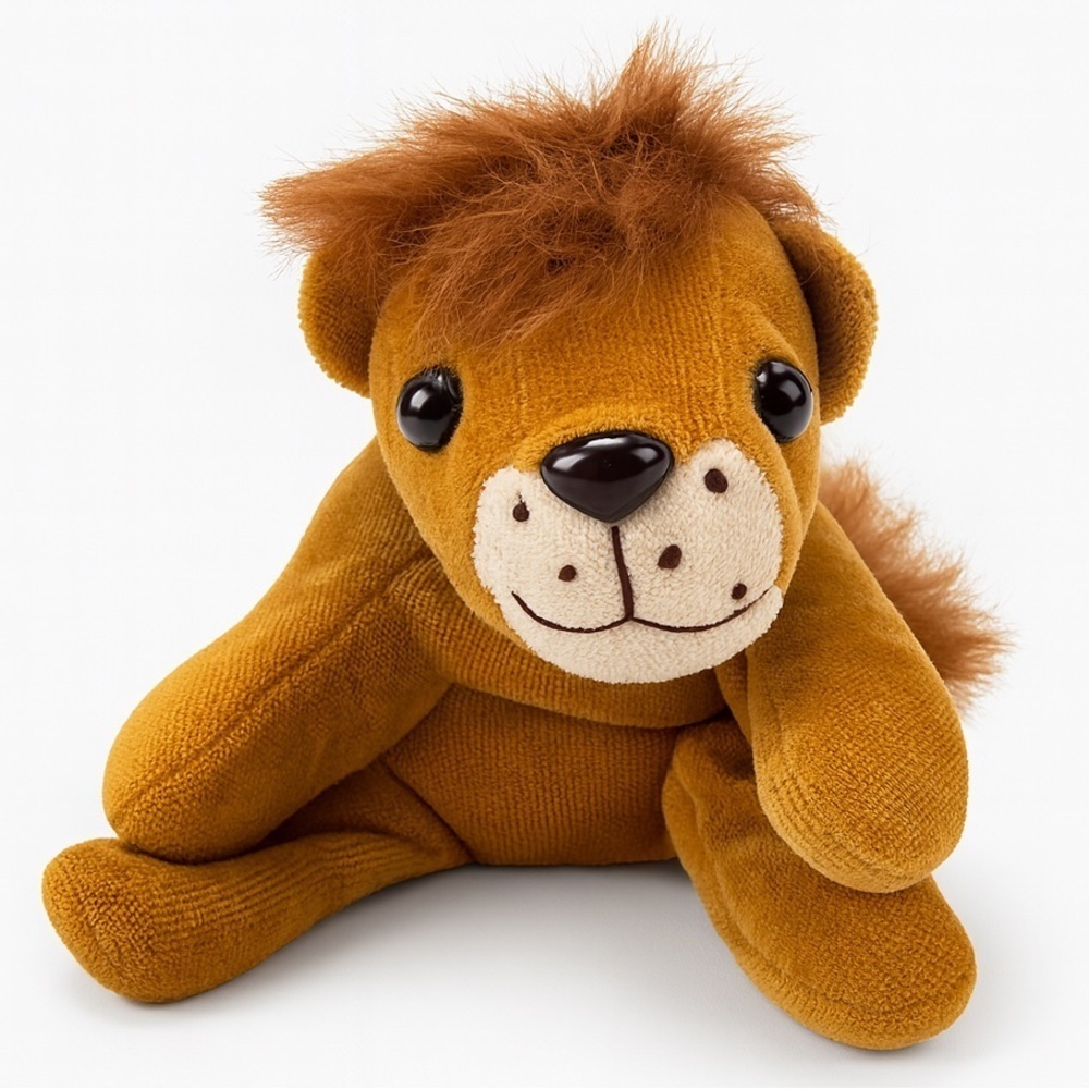 Brown Plush Lion Animal Bean Bag Filled Toy